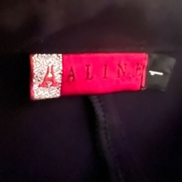 Very Rare Aline Made In Israel Black Assymetrical Snap Sheath Dress Sz 1 Small - Picture 7 of 7